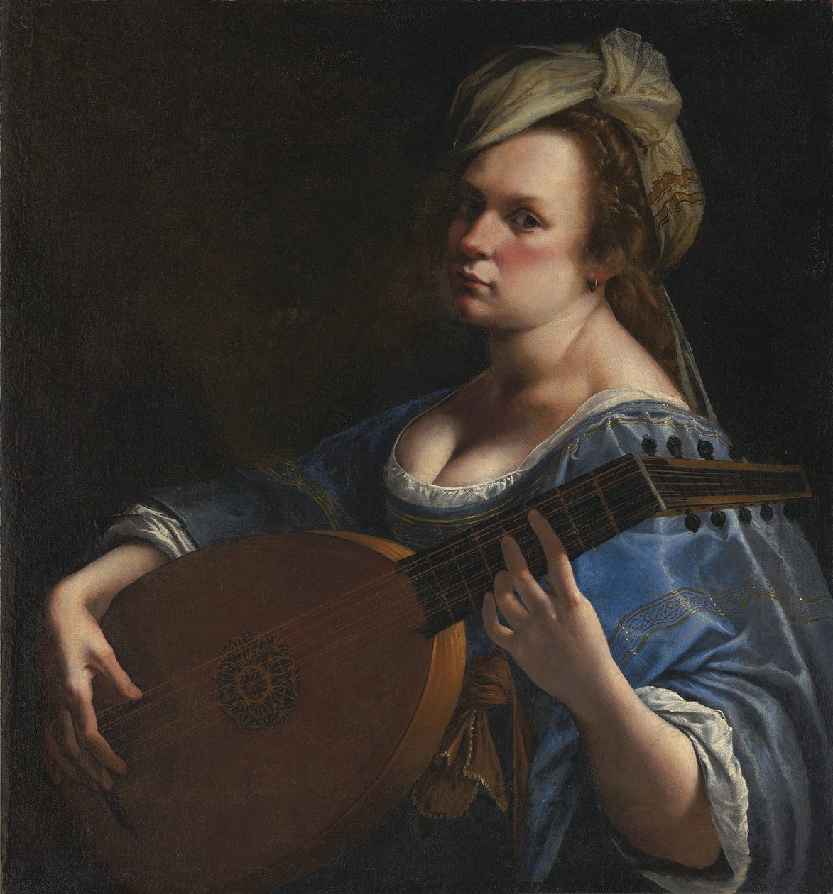 作为琵琶演奏者的自画像 作者 蒿（Artemisia Gentileschi）