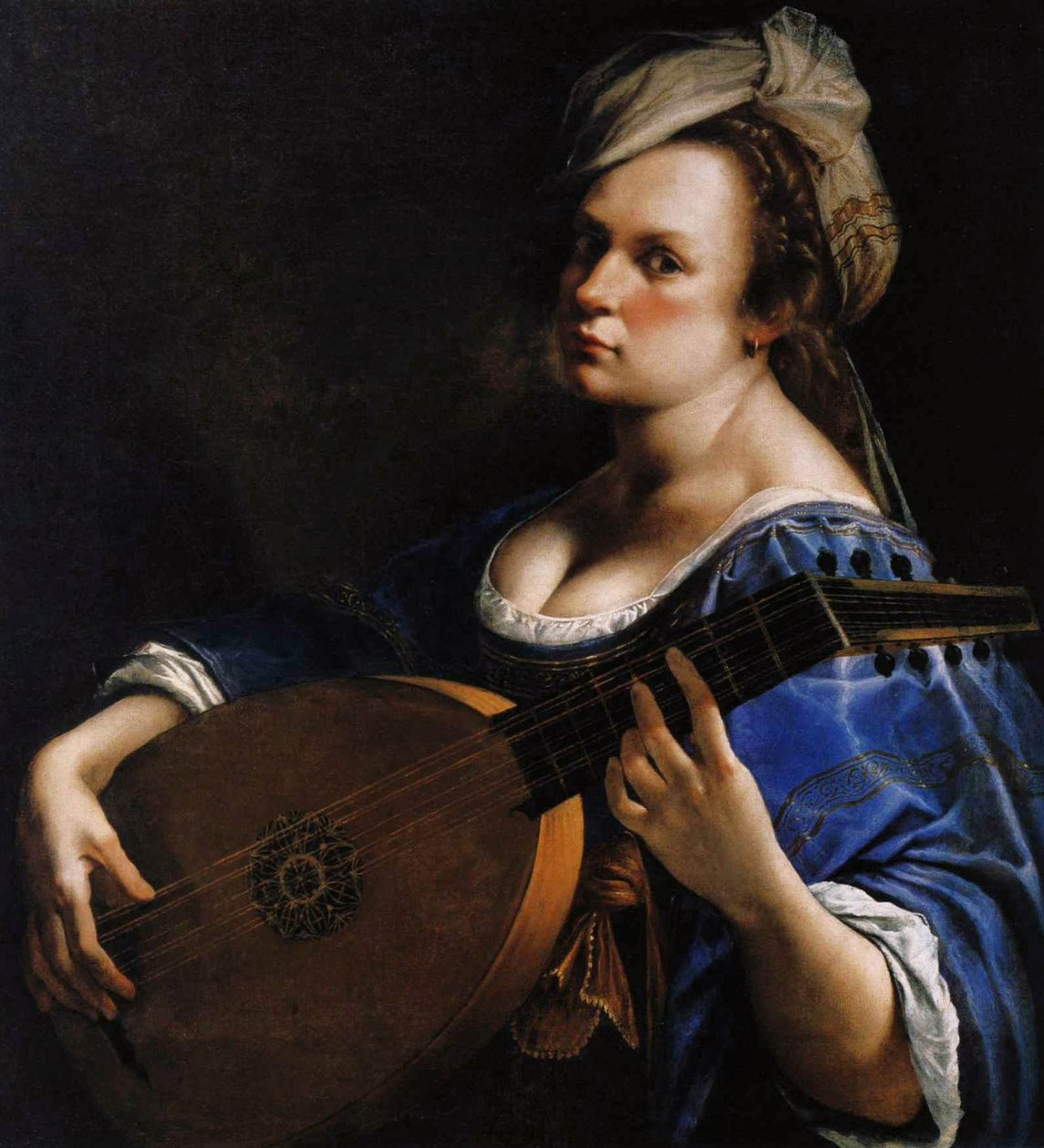 自画像作为琵琶播放器，c.1615-18 作者 蒿（Artemisia Gentileschi）