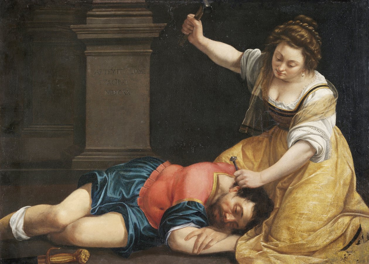 Yael tuant Sisera - Jael and Sisera by Gentileschi, Artemisia (1598-1653), c. 1620 - 布面油画, 86x125 - Szepmuveszeti Muzeum, Budapest 作者 蒿（Artemisia Gentileschi）