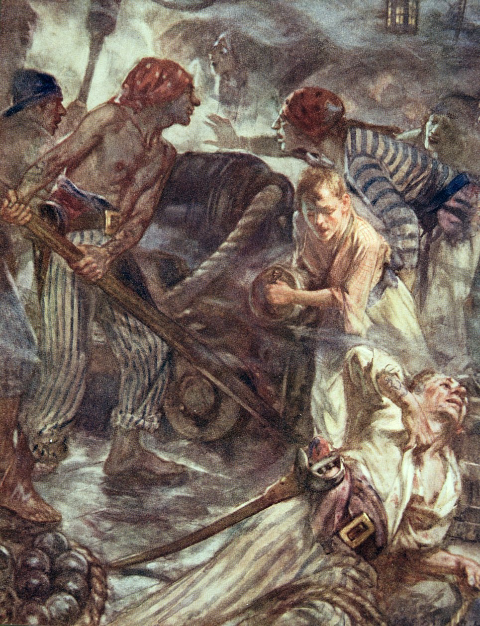 战斗的Temeraire，来自&39;德雷克的鼓和其他海之歌&39;的插图由Henry Newbolt（1862-1938） 作者 亚瑟·大卫·麦考密克