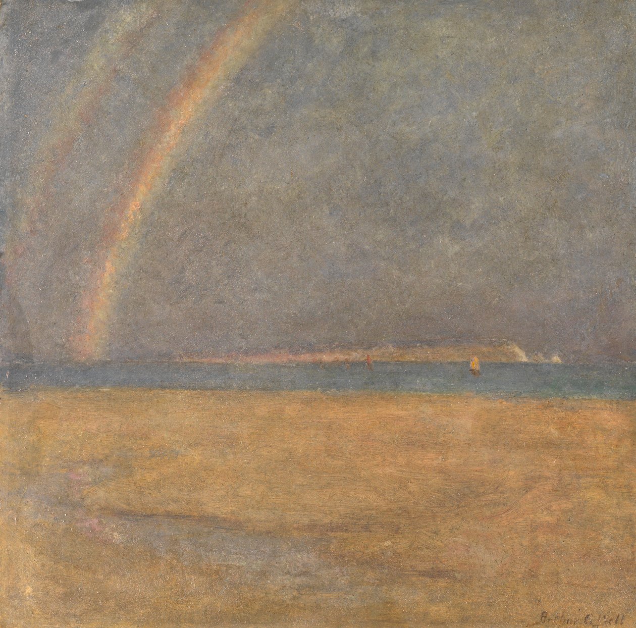 彩虹在针，怀特岛，c.1890 作者 亚瑟·乔治·贝尔