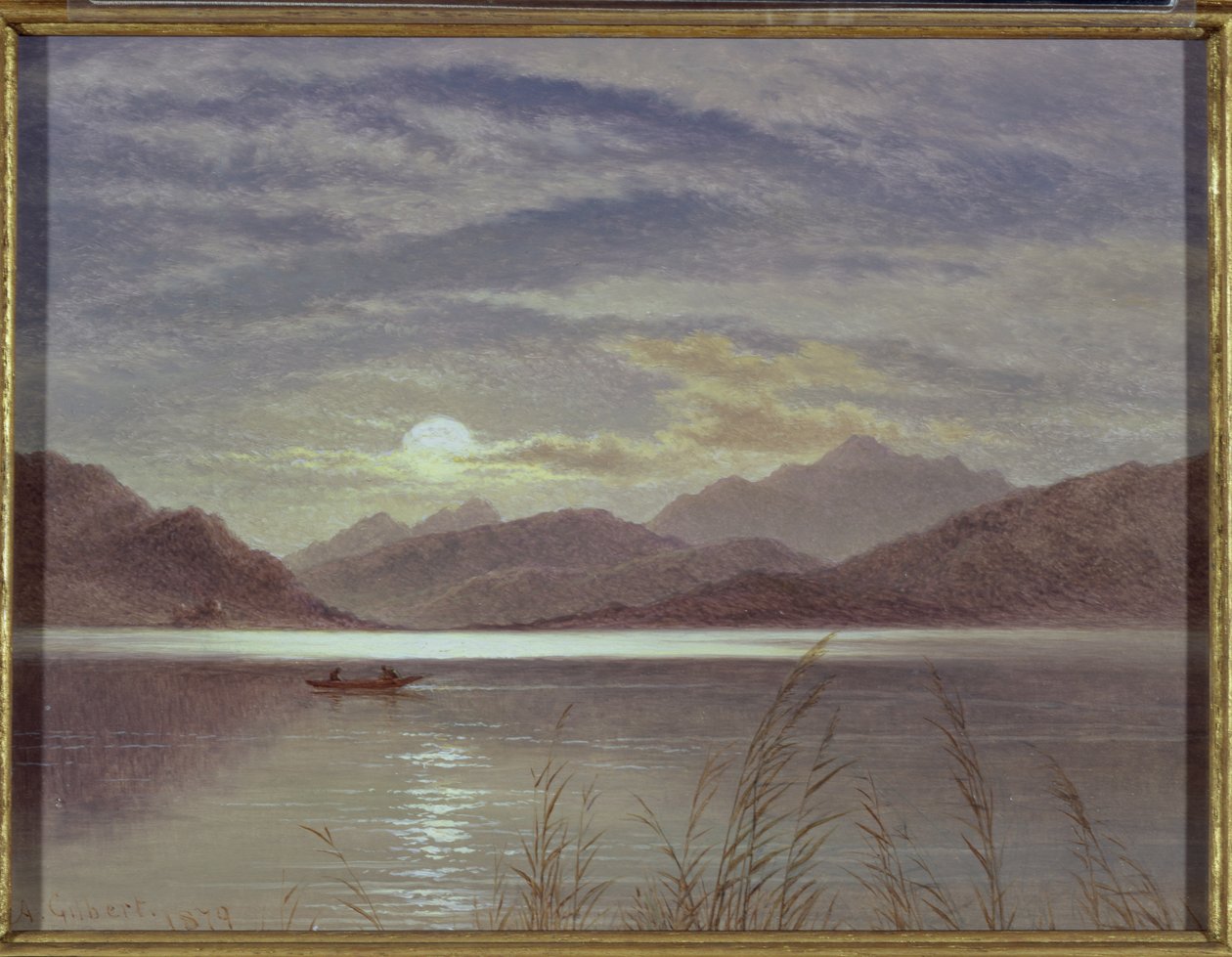 月光湖景，1879年（板） 作者 阿瑟·吉尔伯特