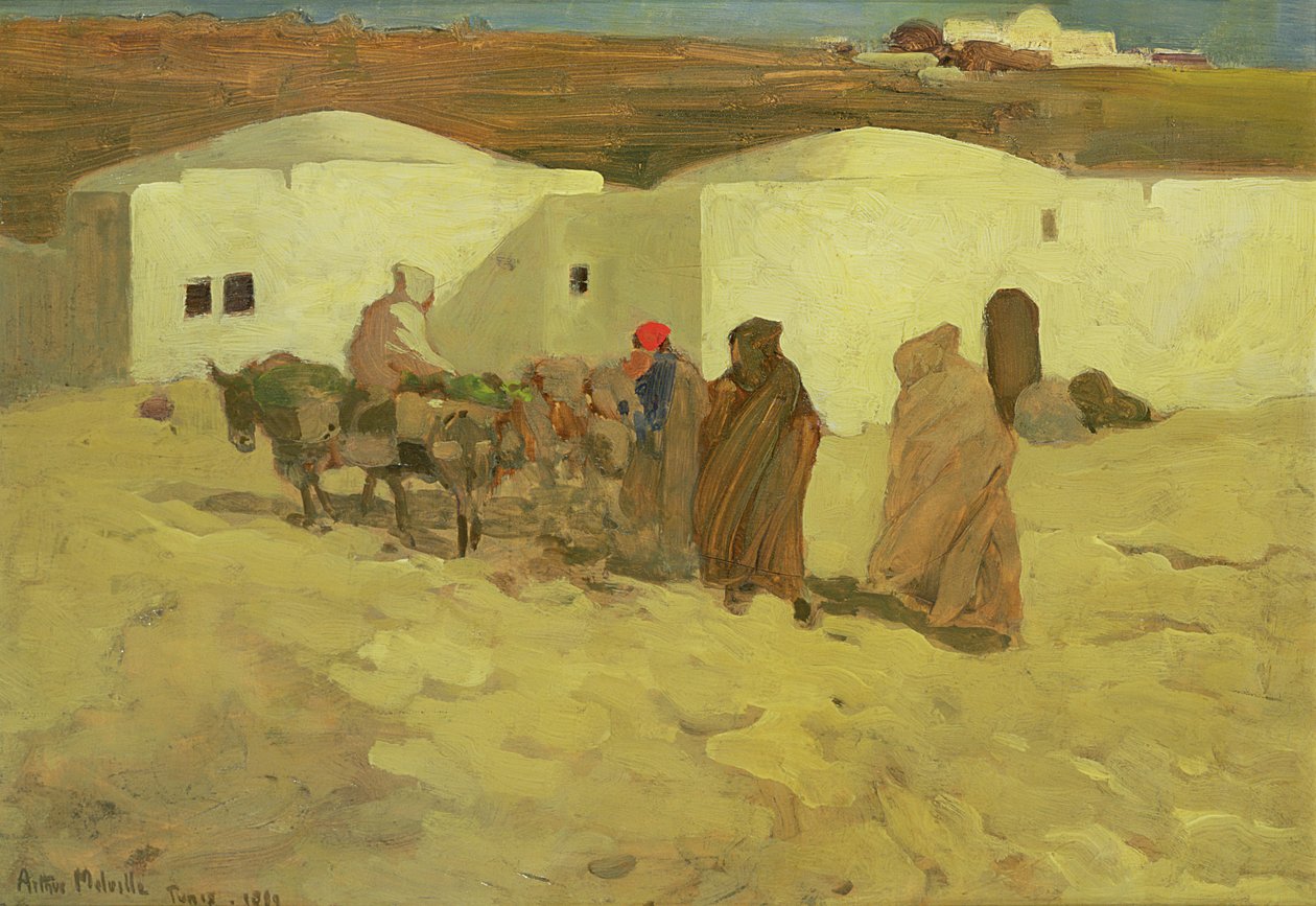 突尼斯的一个场景，1899年（面板） 作者 亚瑟·梅尔维尔