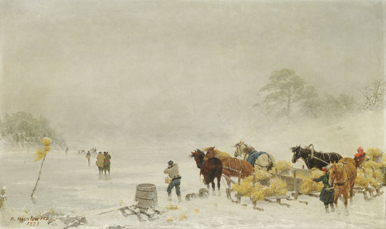 冰上雪橇，1873年 作者 亚瑟·尼库托夫斯基（Arthur Nikutowski）