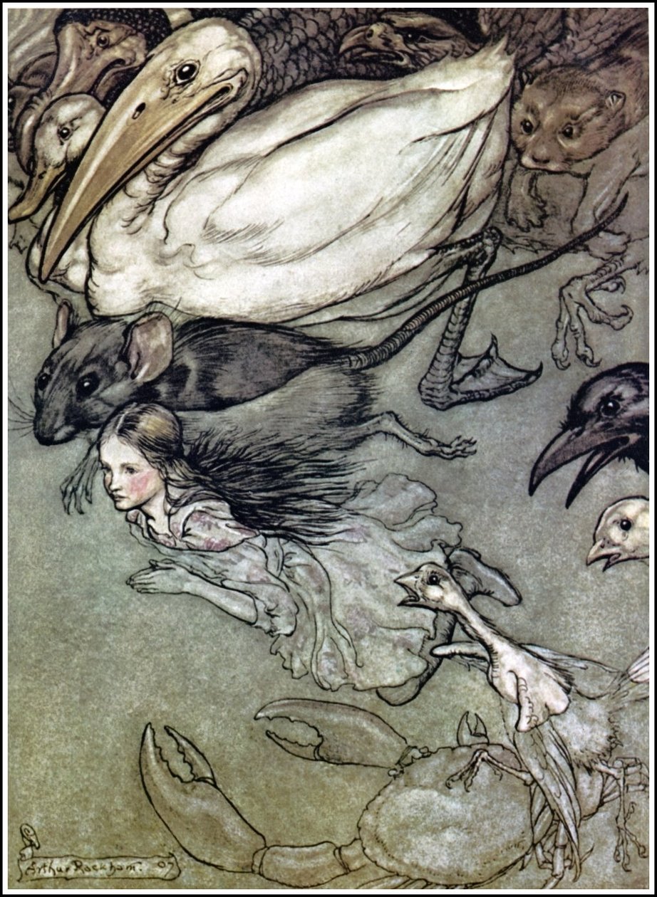 仙境中的Alices冒险 -  Tearsn池 作者 亚瑟·拉克汉姆（Arthur Rackham）