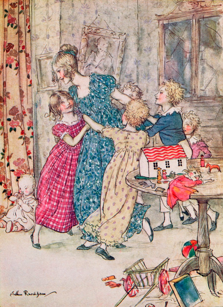 &39;一个泛红而喧闹的团体&39;，书籍插图 作者 亚瑟·拉克汉姆（Arthur Rackham）
