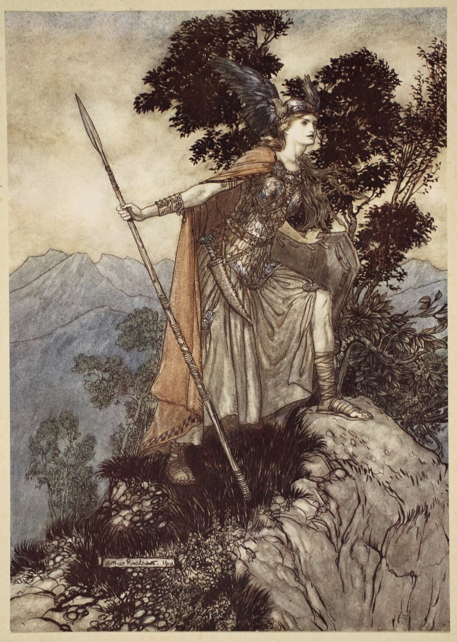 Brunnhilde，来自&39;The Rhinegold and the Valkyrie&39;，1910年 作者 亚瑟·拉克汉姆（Arthur Rackham）