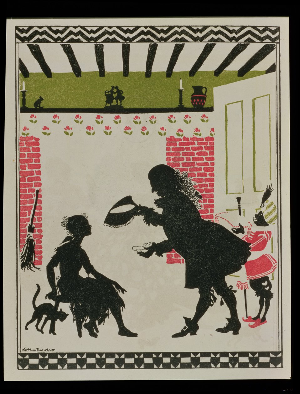 灰姑娘和玻璃拖鞋，1919年 作者 亚瑟·拉克汉姆（Arthur Rackham）