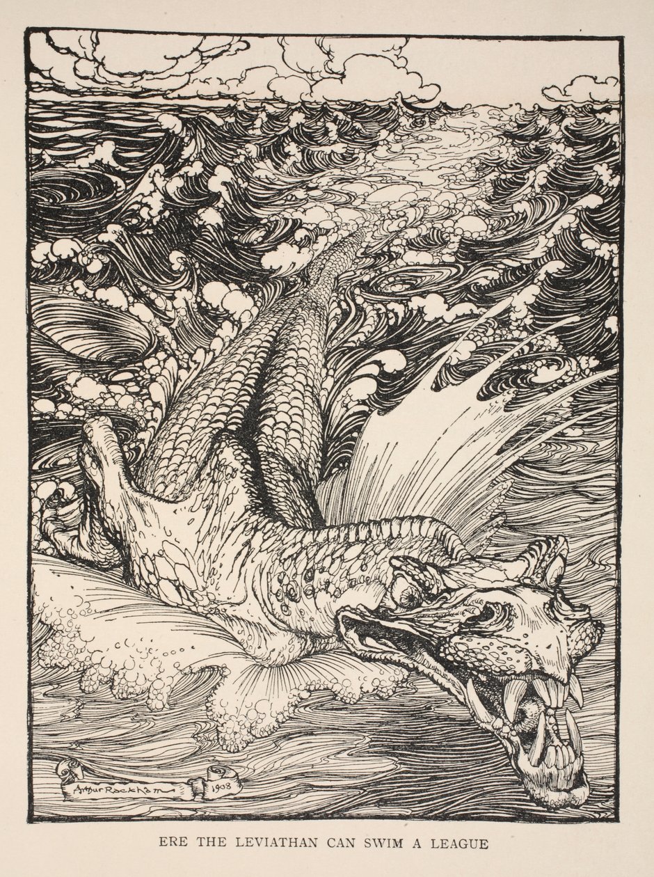 Leviathan可以游泳联盟，插图来自威廉·莎士比亚的“仲夏夜之梦”，1908年 作者 亚瑟·拉克汉姆（Arthur Rackham）