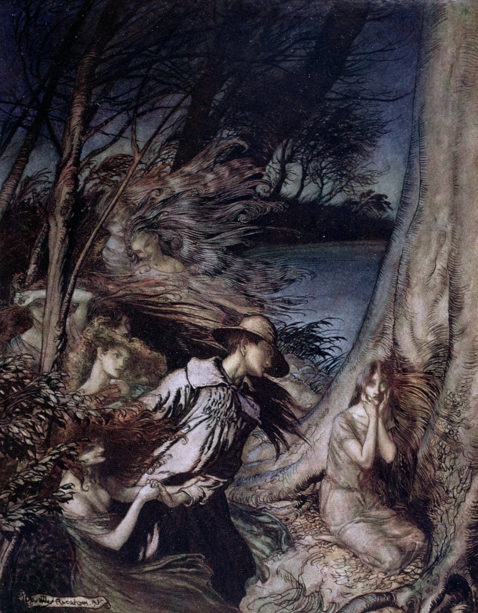 童话插图，1912年（彩色光刻） 作者 亚瑟·拉克汉姆（Arthur Rackham）