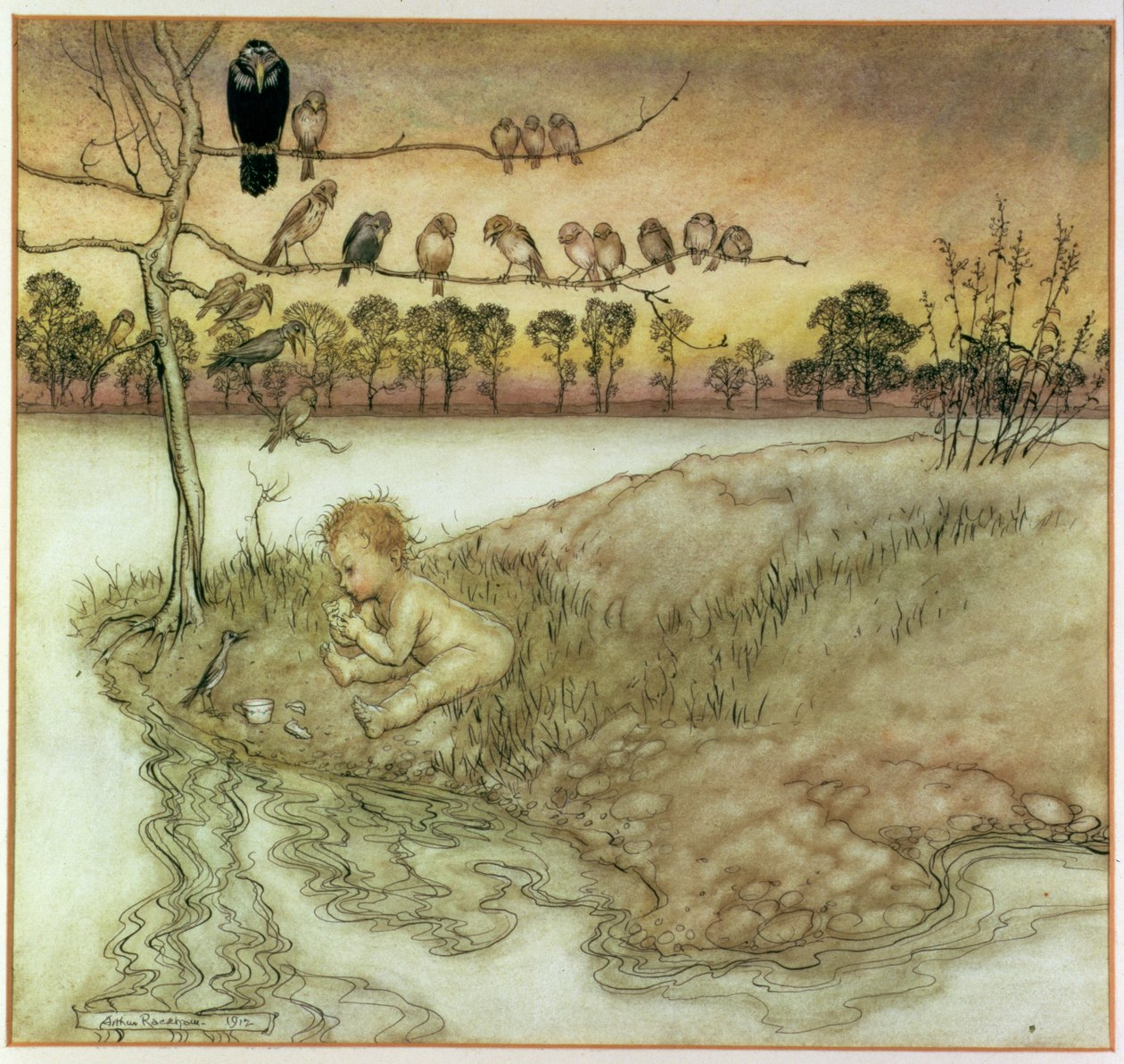 J12 Barrie于1912年向肯辛顿花园的&39;Peter Pan&39;插图 作者 亚瑟·拉克汉姆（Arthur Rackham）