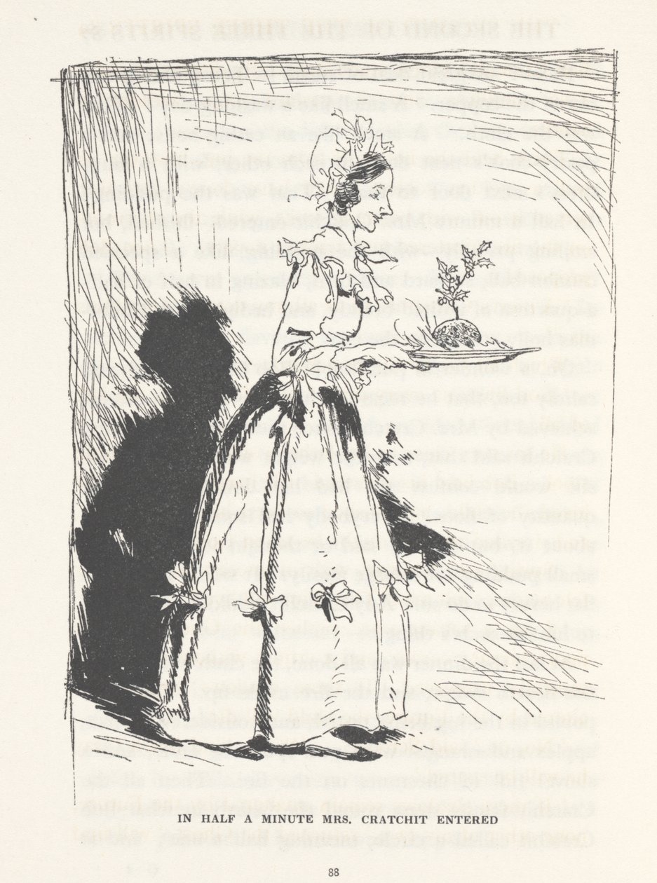 “在15分钟，克拉奇特太太进入了半分钟” 作者 亚瑟·拉克汉姆（Arthur Rackham）