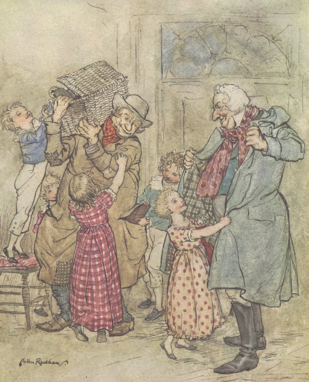 “装满玩具和礼物”，1915年 作者 亚瑟·拉克汉姆（Arthur Rackham）