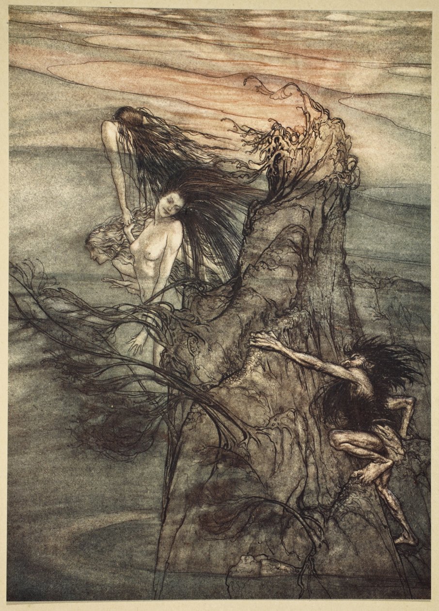 小样！嘲笑！ Nibelung制作你的玩具！，来自&39;The Rhinegold and the Valkyrie&39;的插图，1910年 作者 亚瑟·拉克汉姆（Arthur Rackham）