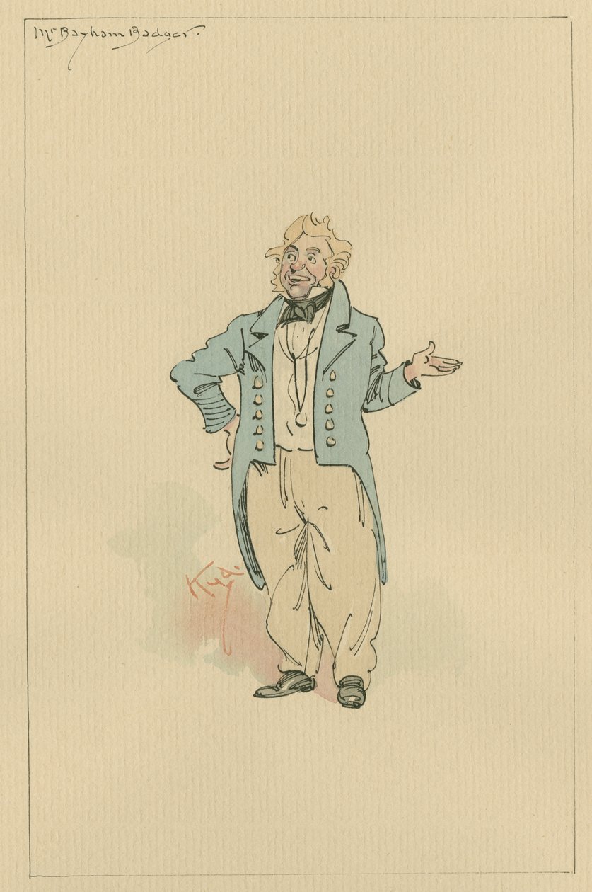 Bayham Badger先生，20世纪20年代（笔和墨水在纸上写着） 作者 亚瑟·拉克汉姆（Arthur Rackham）