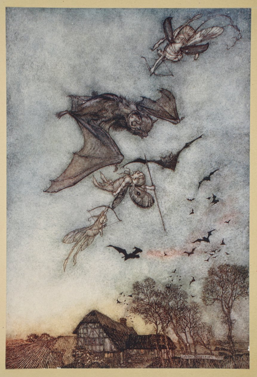 1908年William Shakespeare撰写的“仲夏夜之梦”中的插图 作者 亚瑟·拉克汉姆（Arthur Rackham）