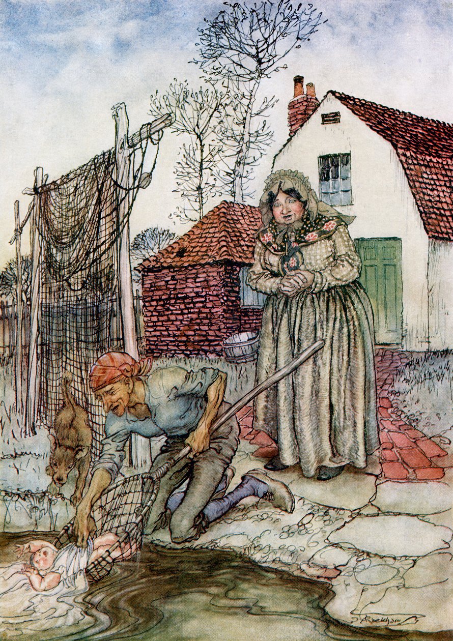 The Fish and the Ring，来自FA Steel的英国童话故事，1927年 作者 亚瑟·拉克汉姆（Arthur Rackham）