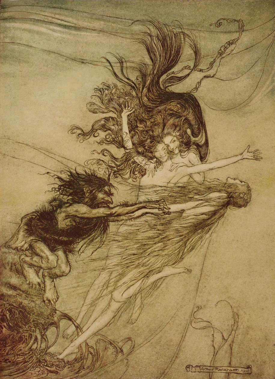 1910年，理查德·瓦格纳（Richard Wagner）从Rhigoidens戏弄“The Rhinegold and the Valkyrie”中的Alberich 作者 亚瑟·拉克汉姆（Arthur Rackham）