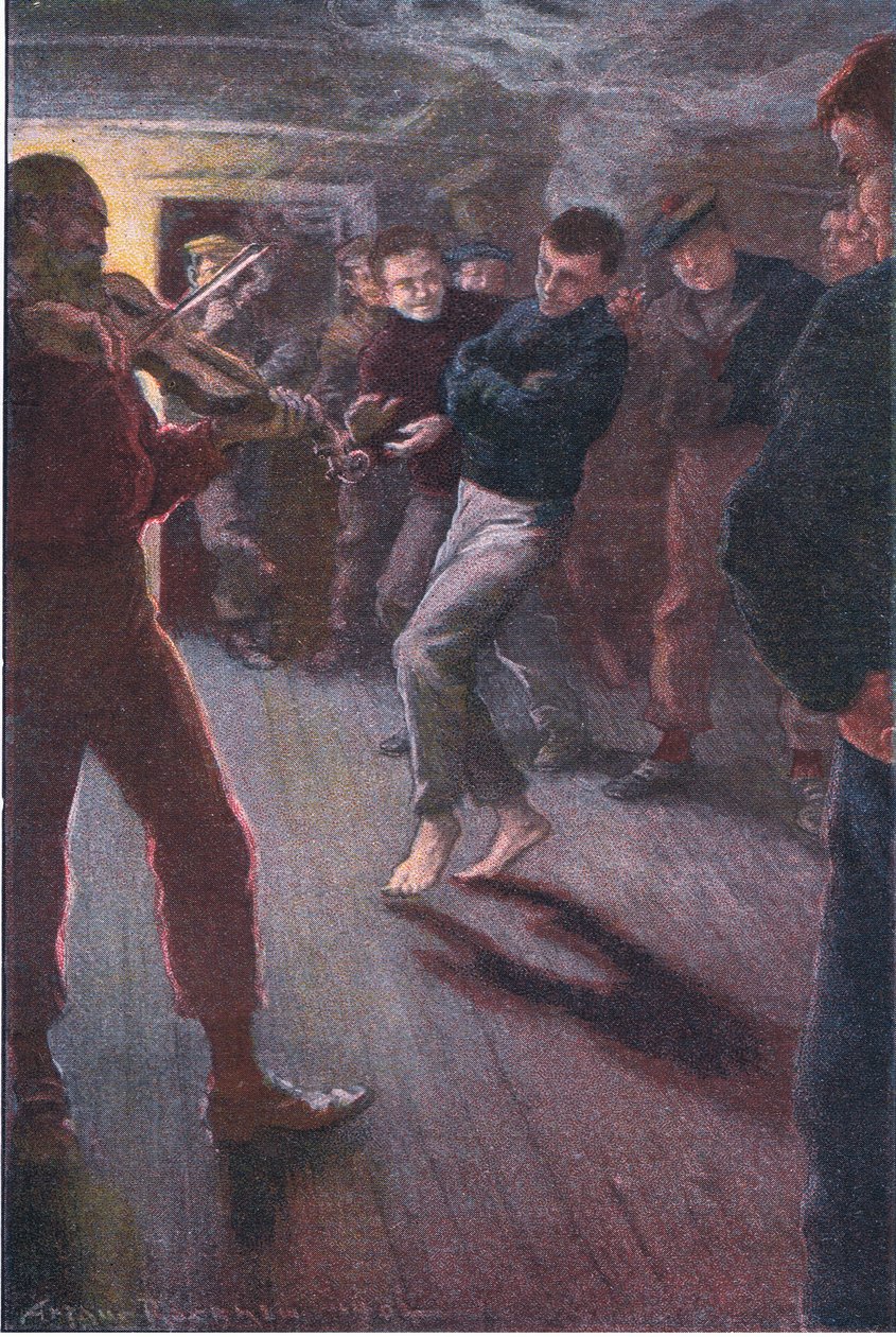 这个男孩可以跳过渔夫的跳汰机 作者 亚瑟·拉克汉姆（Arthur Rackham）