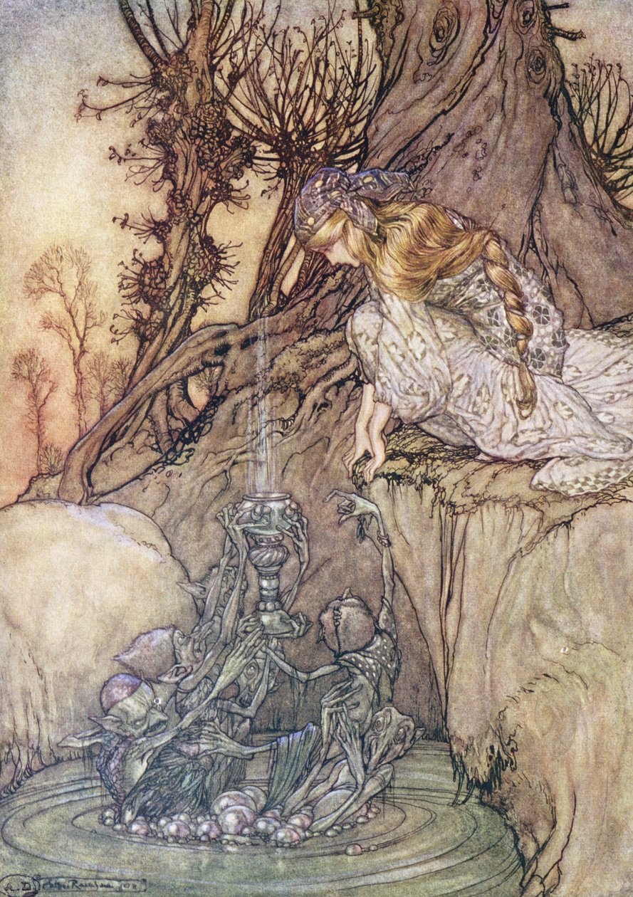 令人着迷的高脚杯，c.1908 作者 亚瑟·拉克汉姆（Arthur Rackham）