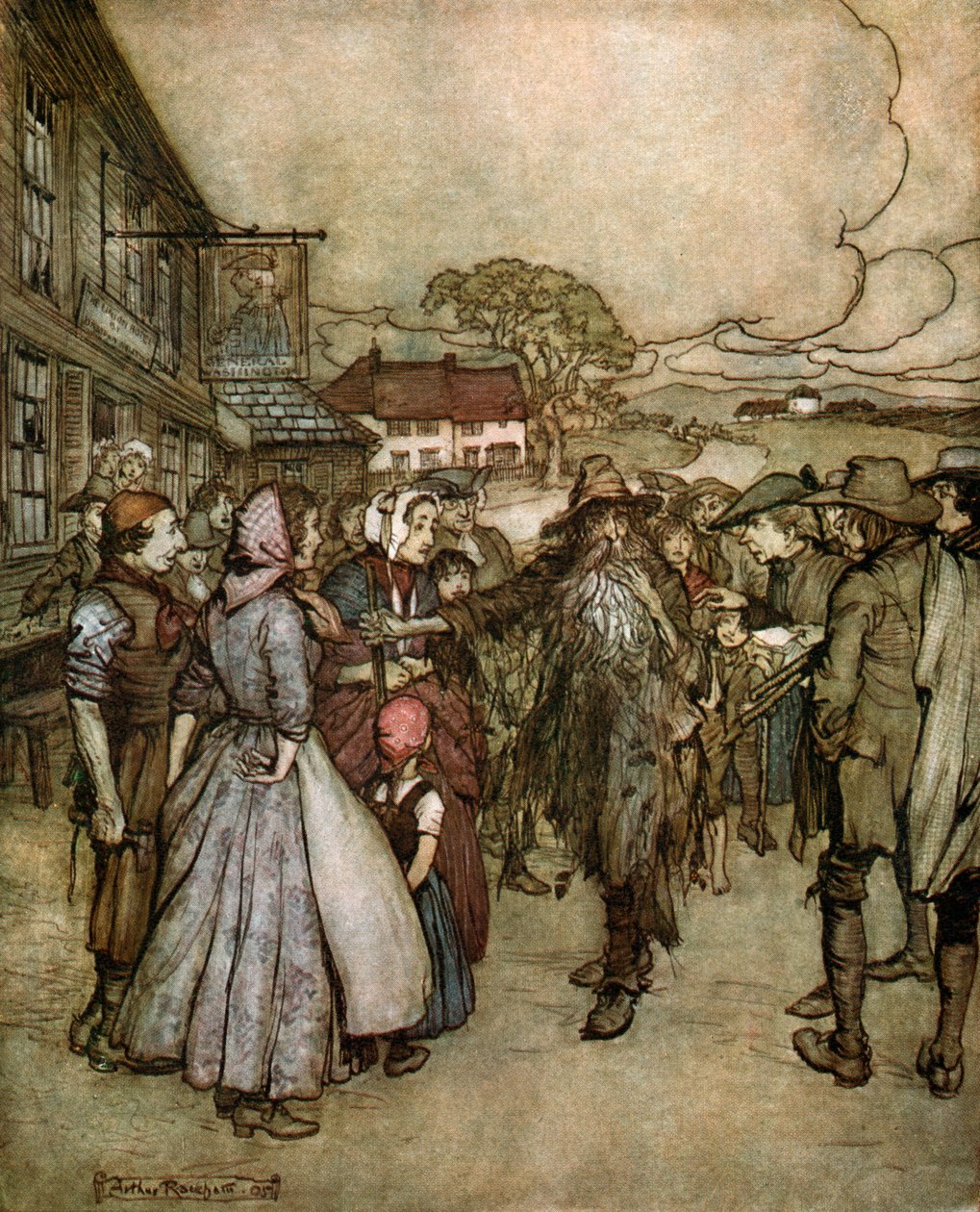 华盛顿欧文的简短 作者 亚瑟·拉克汉姆（Arthur Rackham）