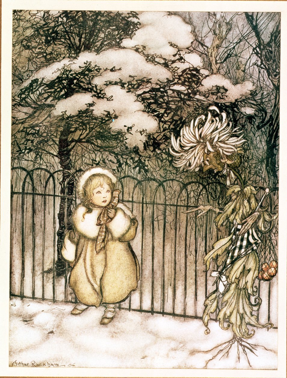 JM Barrie于1906年在肯辛顿花园的&39;Peter Pan&39;中度过冬天 作者 亚瑟·拉克汉姆（Arthur Rackham）