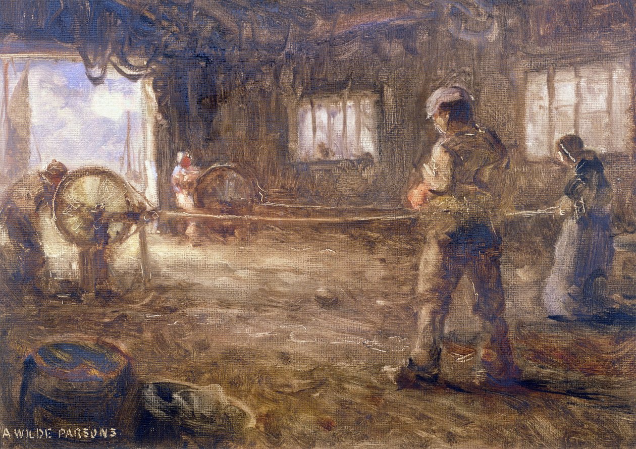 The Rope Walk，1932年（纸上油画） 作者 阿瑟·王尔德·帕森斯