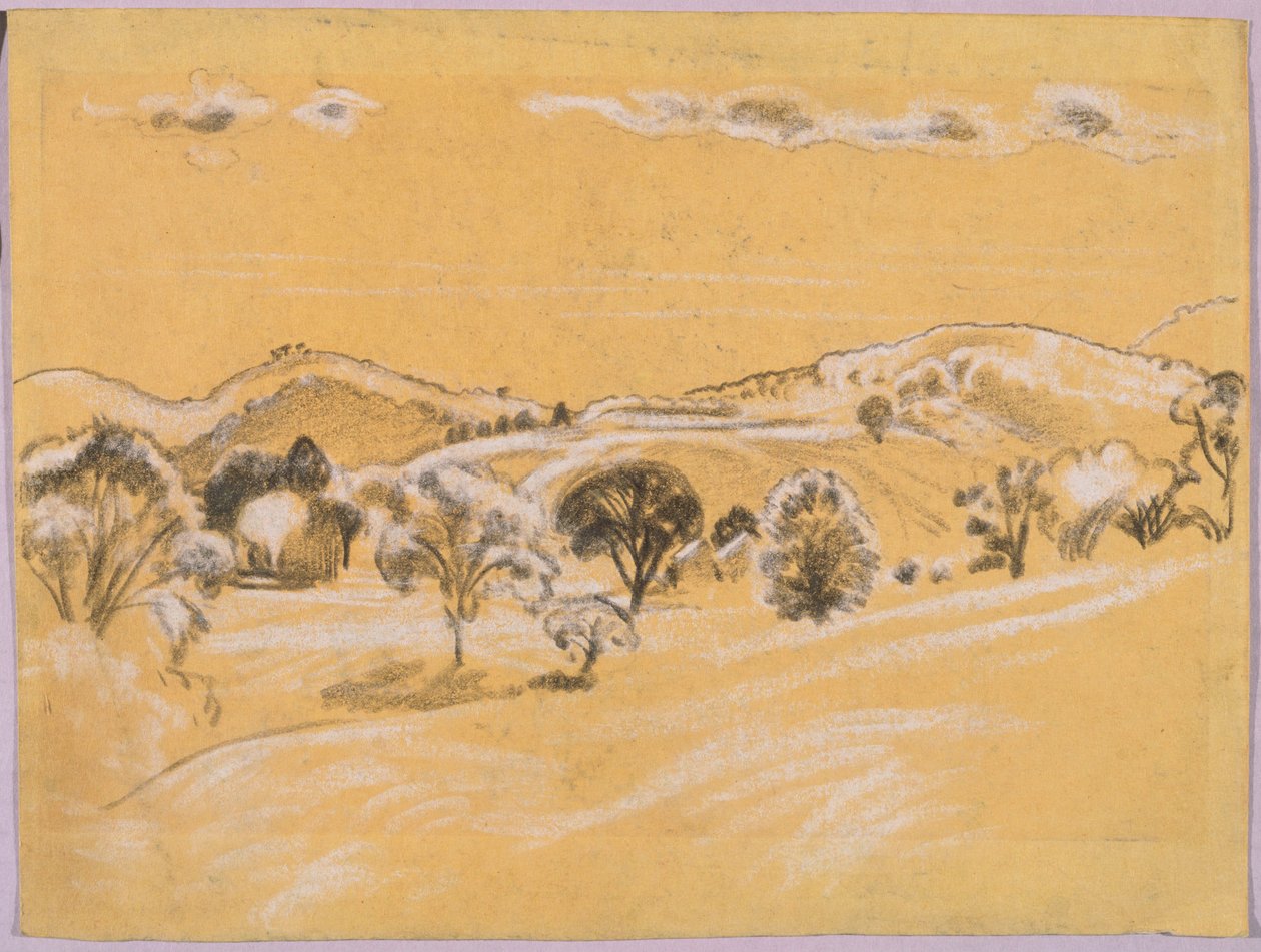AB Davies书中的白色和黑色粉笔风景，版本-38，50 作者 亚瑟·鲍恩·戴维斯