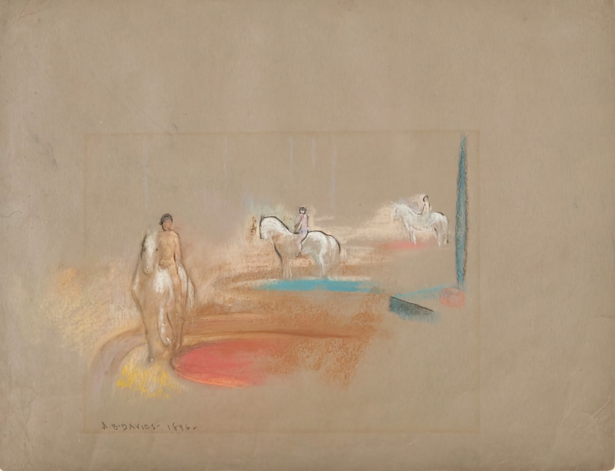 三位骑士，1896年。 作者 阿瑟·戴维斯