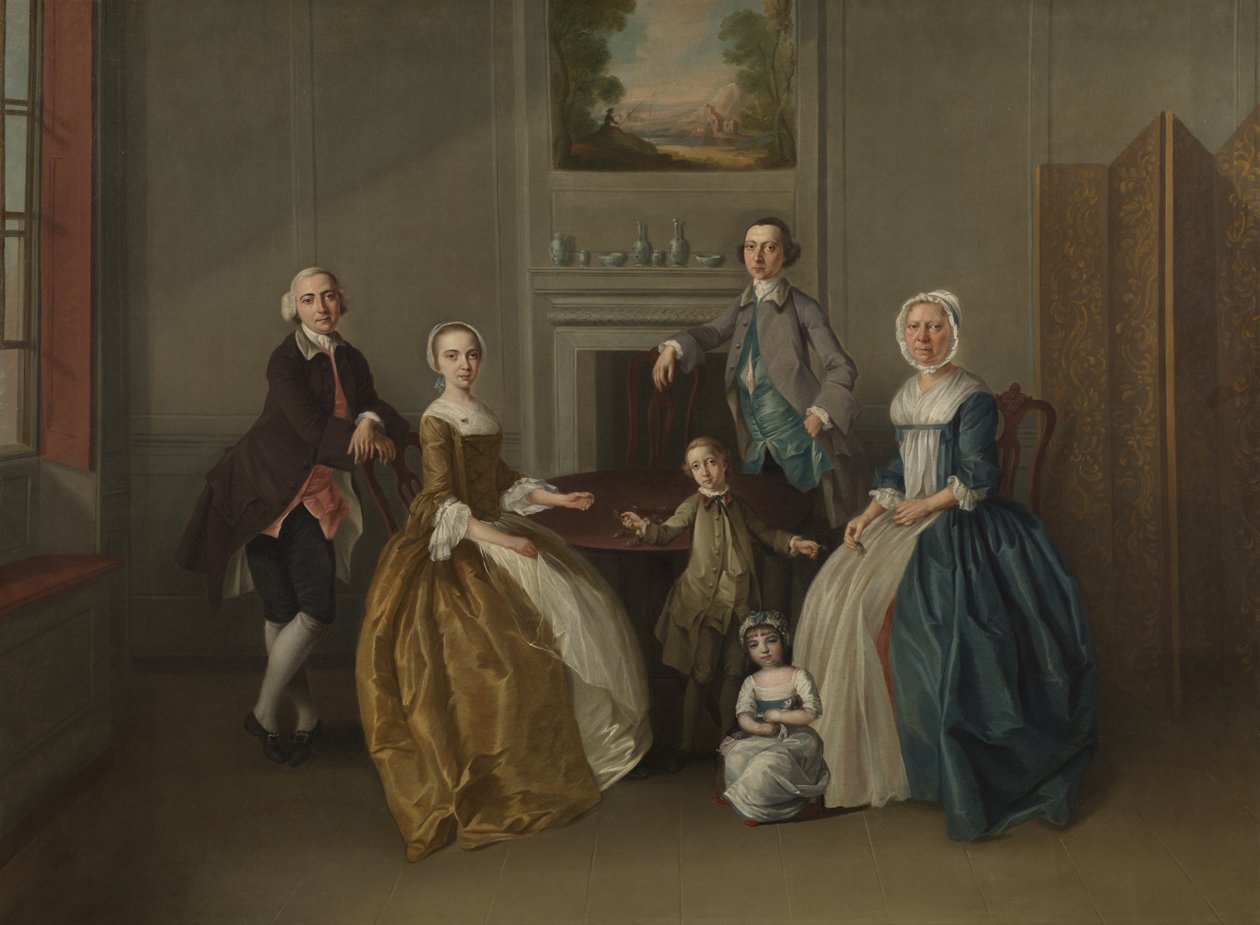 家庭团体，1756年 作者 亚瑟·戴维斯（Arthur Devis）