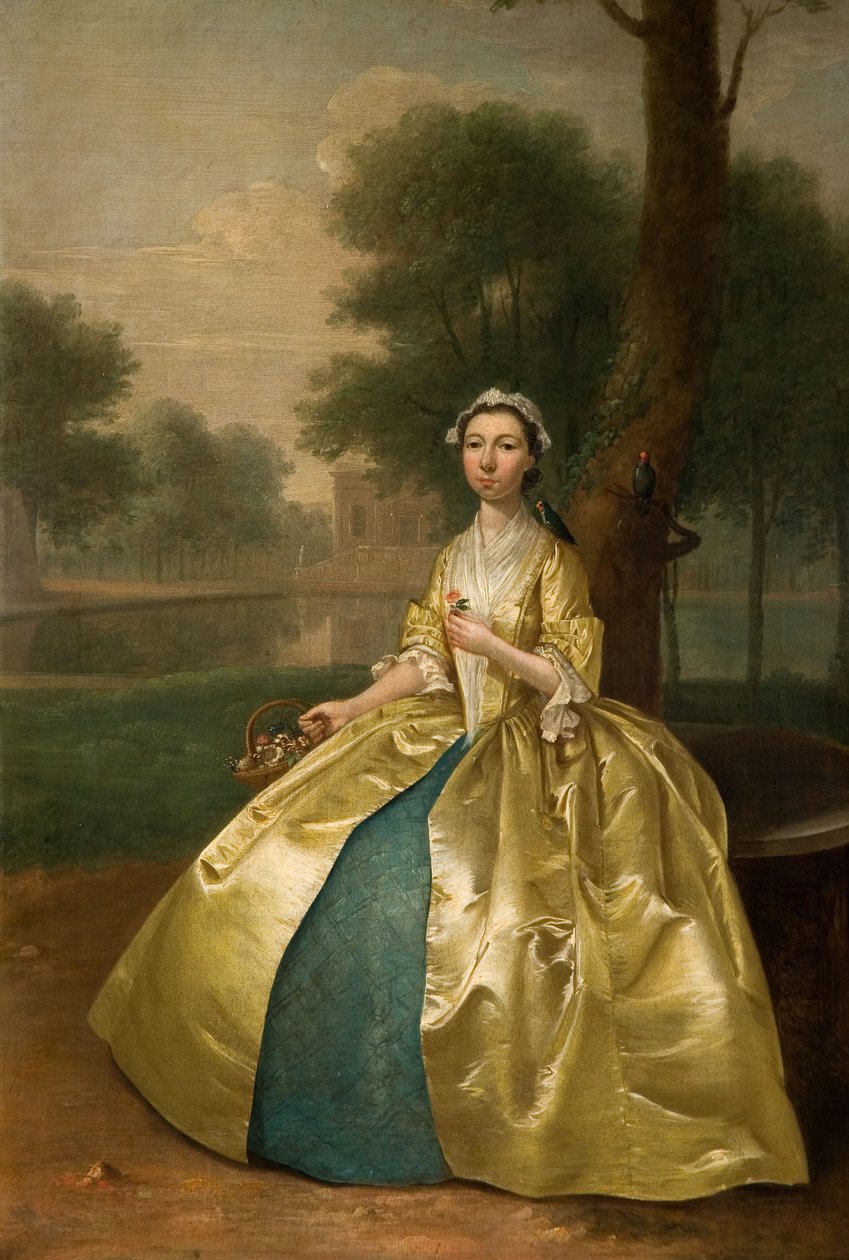 金色女人的画像，1785年。 作者 亚瑟·戴维斯（Arthur Devis）