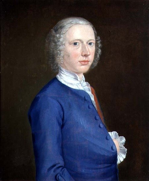 自画像，约1737年（布面油画） 作者 亚瑟·戴维斯（Arthur Devis）