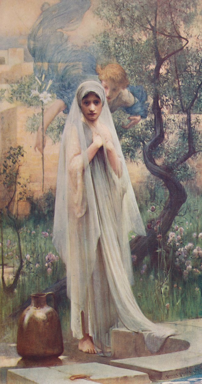 天使报喜，1892年，c1900年 作者 亚瑟·哈克