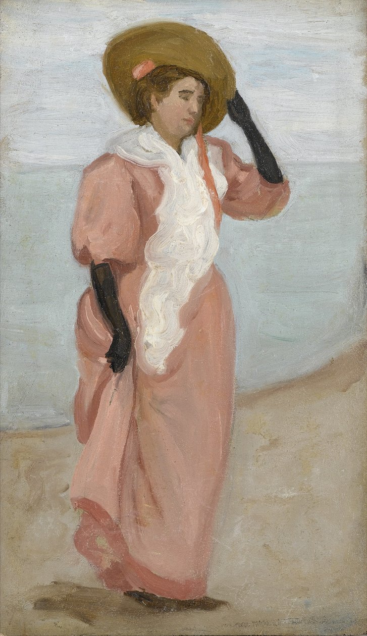 海边夫人，（突然的阵风），c.1895 作者 亚瑟·海索恩·斯塔德