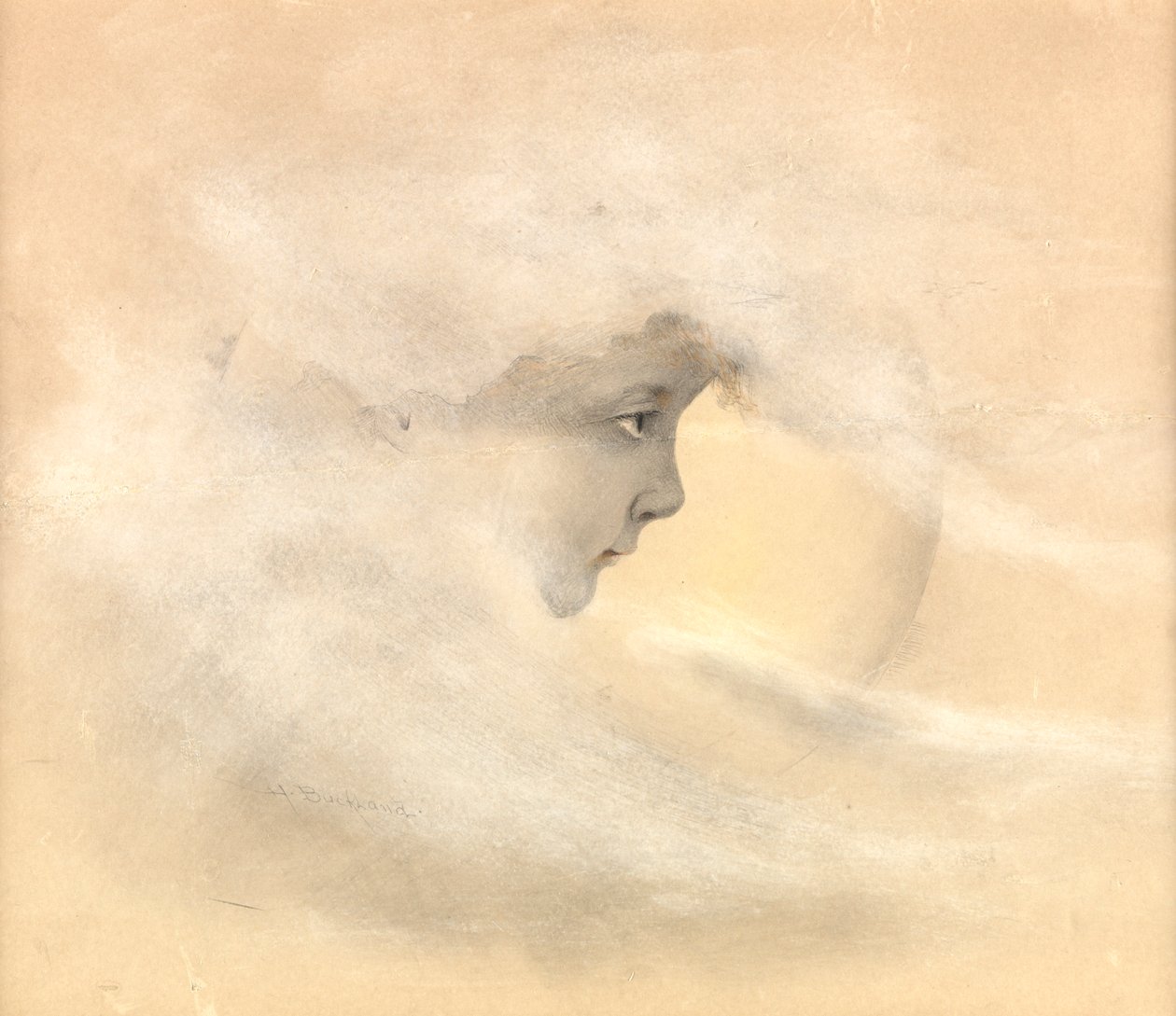 彼得潘，或月亮中的男孩，c.1910（铅笔，钢笔和墨水，纸上的卫生纸） 作者 亚瑟·赫伯特·巴克兰