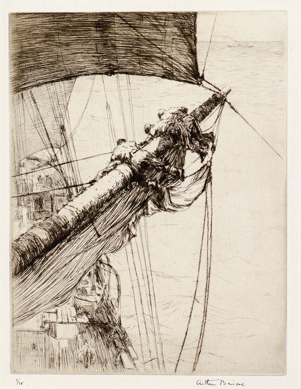 Aloft with Sails（蚀刻版） 作者 亚瑟·约翰·布里斯科