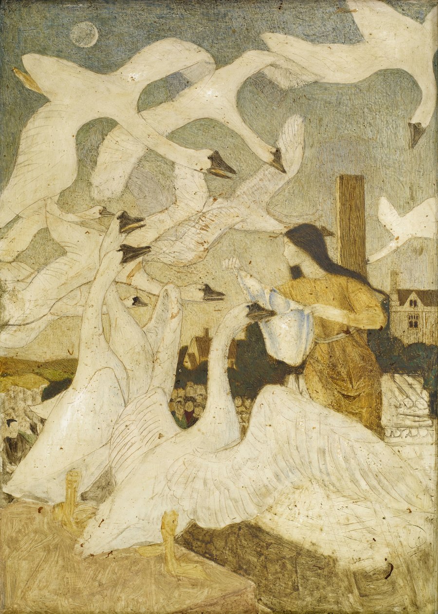 野生天鹅 十二个兄弟变成了天鹅，1928年。 作者 亚瑟·约瑟夫·加斯金
