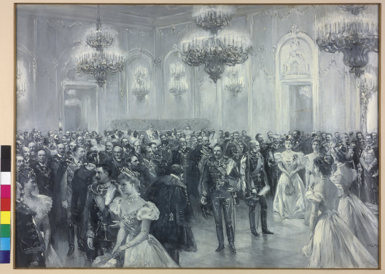 1897 年威廉二世皇帝访问布达佩斯时的宫廷招待会 作者 亚瑟·拉霍斯·哈尔米