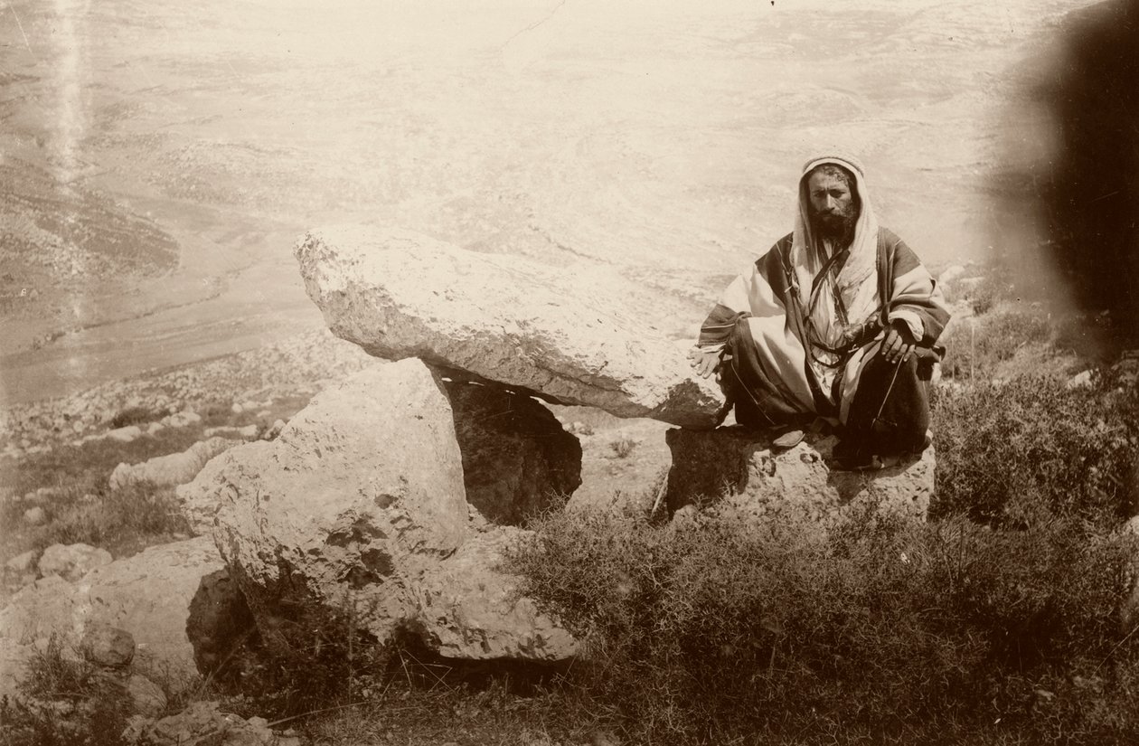 多尔曼和人，在赫斯班（Heshban）以西，1881年 作者 亚瑟·曼特尔（Arthur M.Mantell）