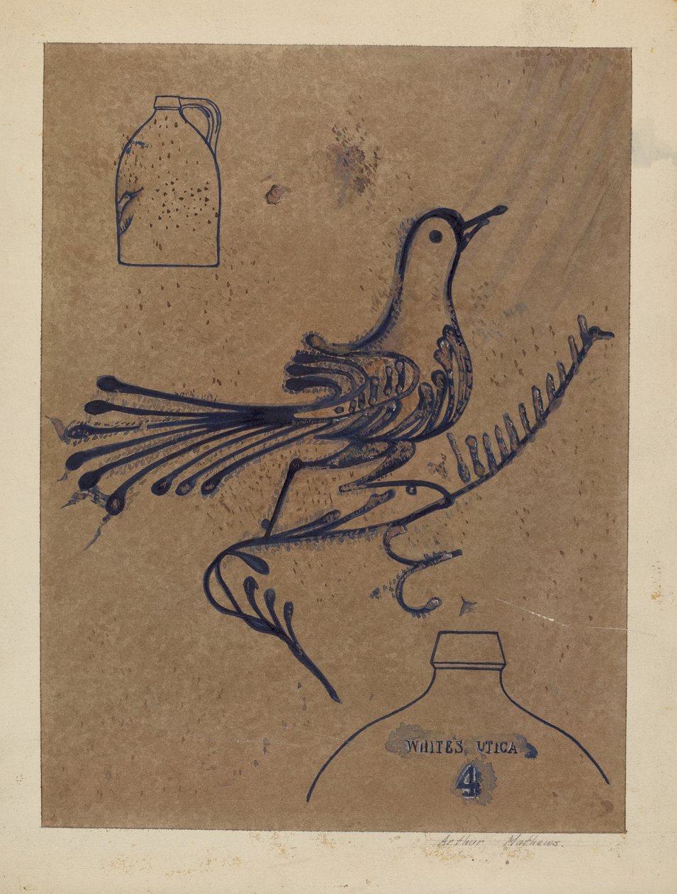 炻器壶，约1937年。 作者 亚瑟马修斯