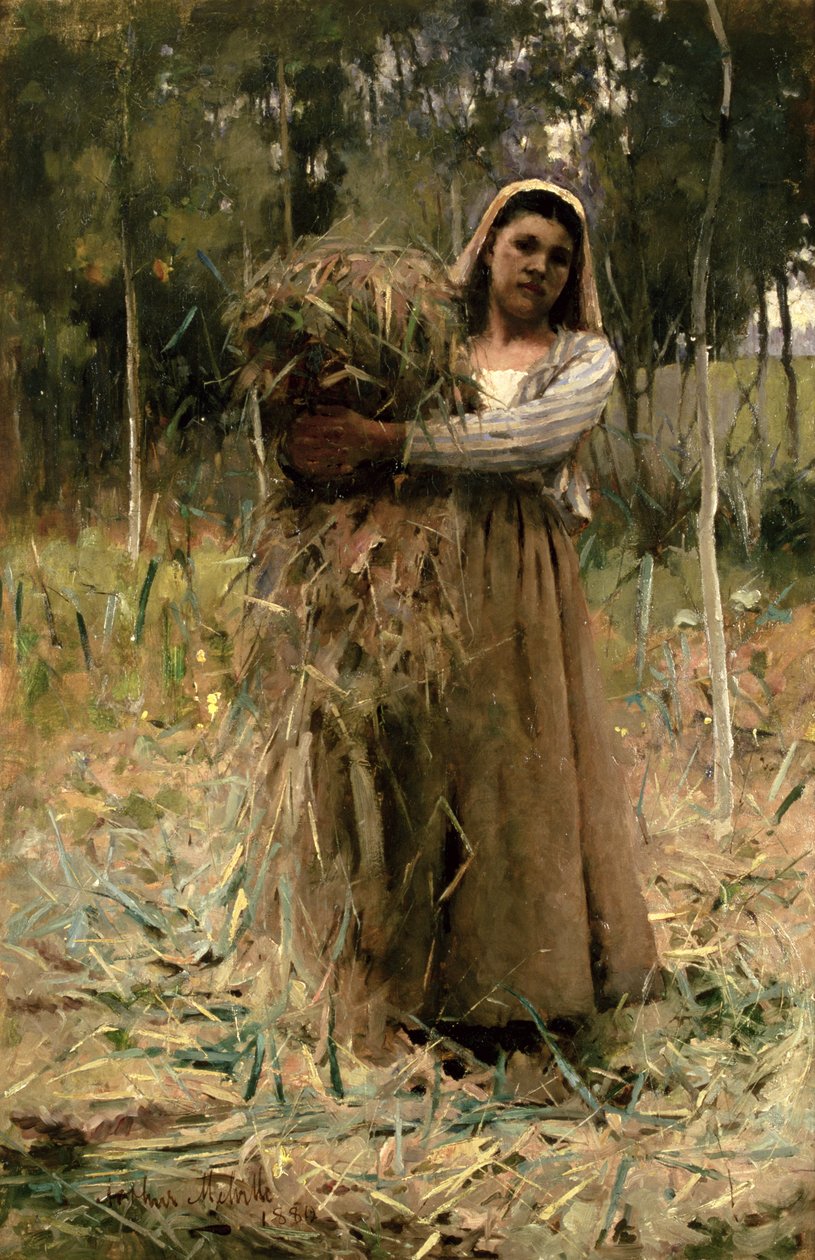 农民女孩（The Fagot Collector）1880 作者 亚瑟·梅尔维尔
