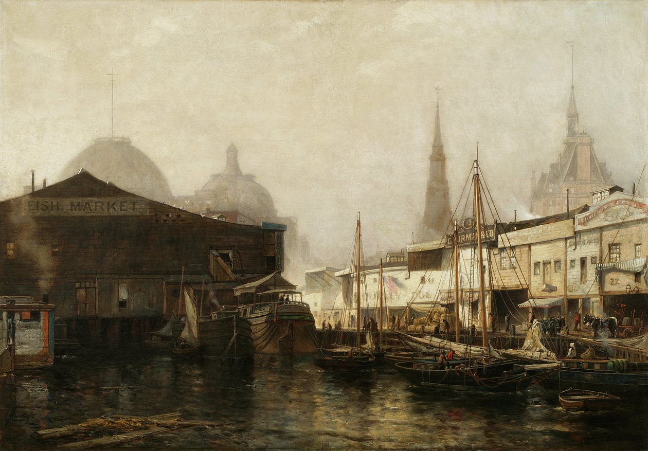 North River Pierhead，1877 作者 亚瑟·夸特利