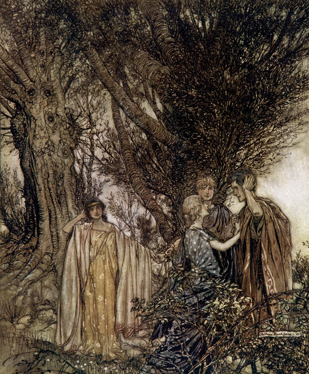 仲夏夜之梦 作者 亚瑟·拉克汉姆（Arthur Rackham）