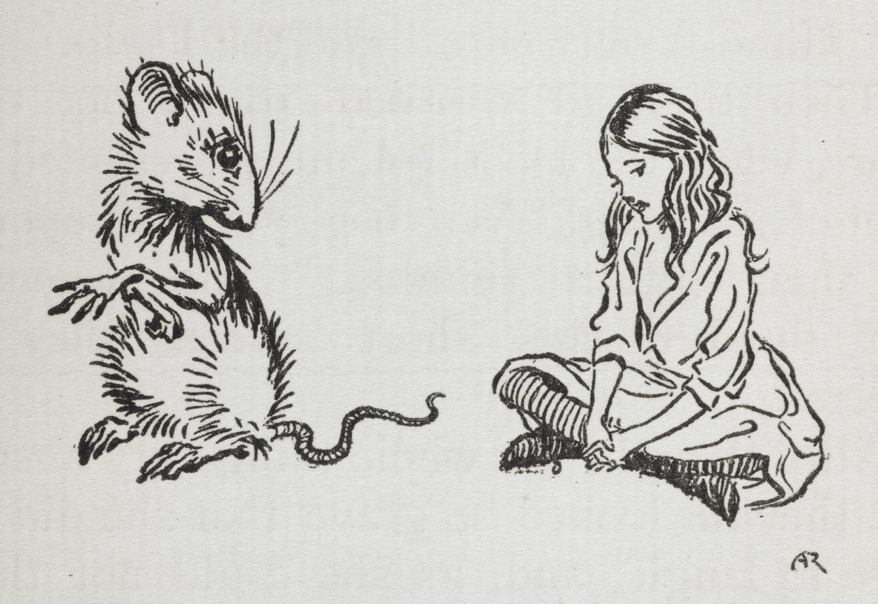 爱丽丝和老鼠 作者 亚瑟·拉克汉姆（Arthur Rackham）