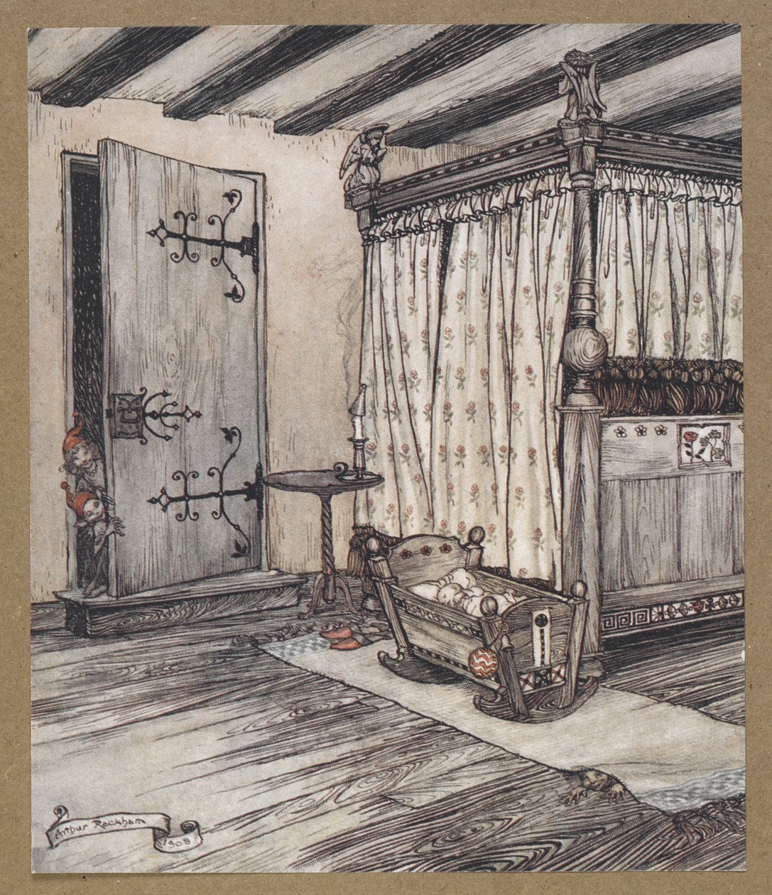 几乎是童话时间’。 《仲夏夜之梦》中的场景。 作者 亚瑟·拉克汉姆（Arthur Rackham）