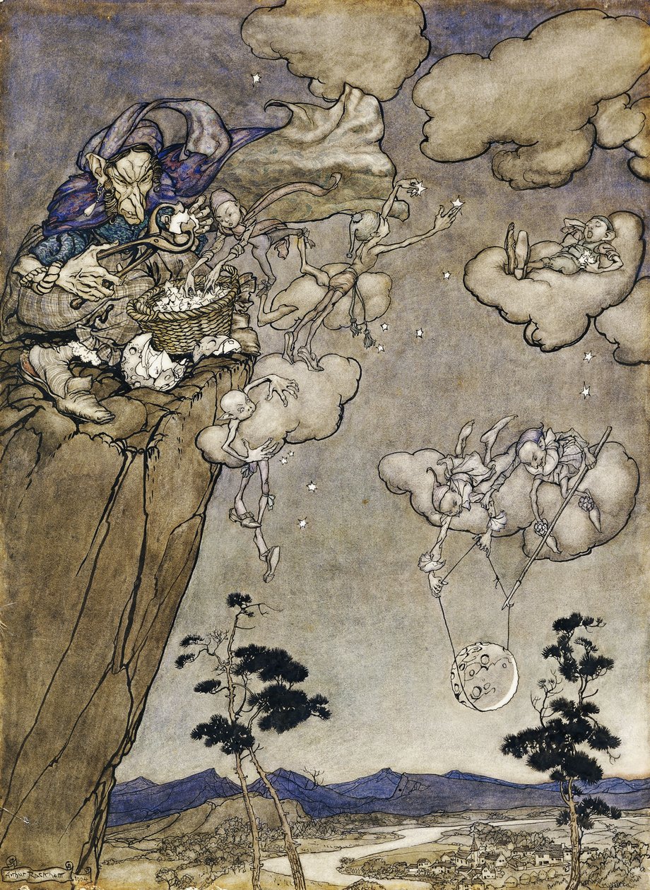 范·温克尔（Rip van Winkle）的插图：“它们被古老的Squaw Spirit统治”，1904年 作者 亚瑟·拉克汉姆（Arthur Rackham）