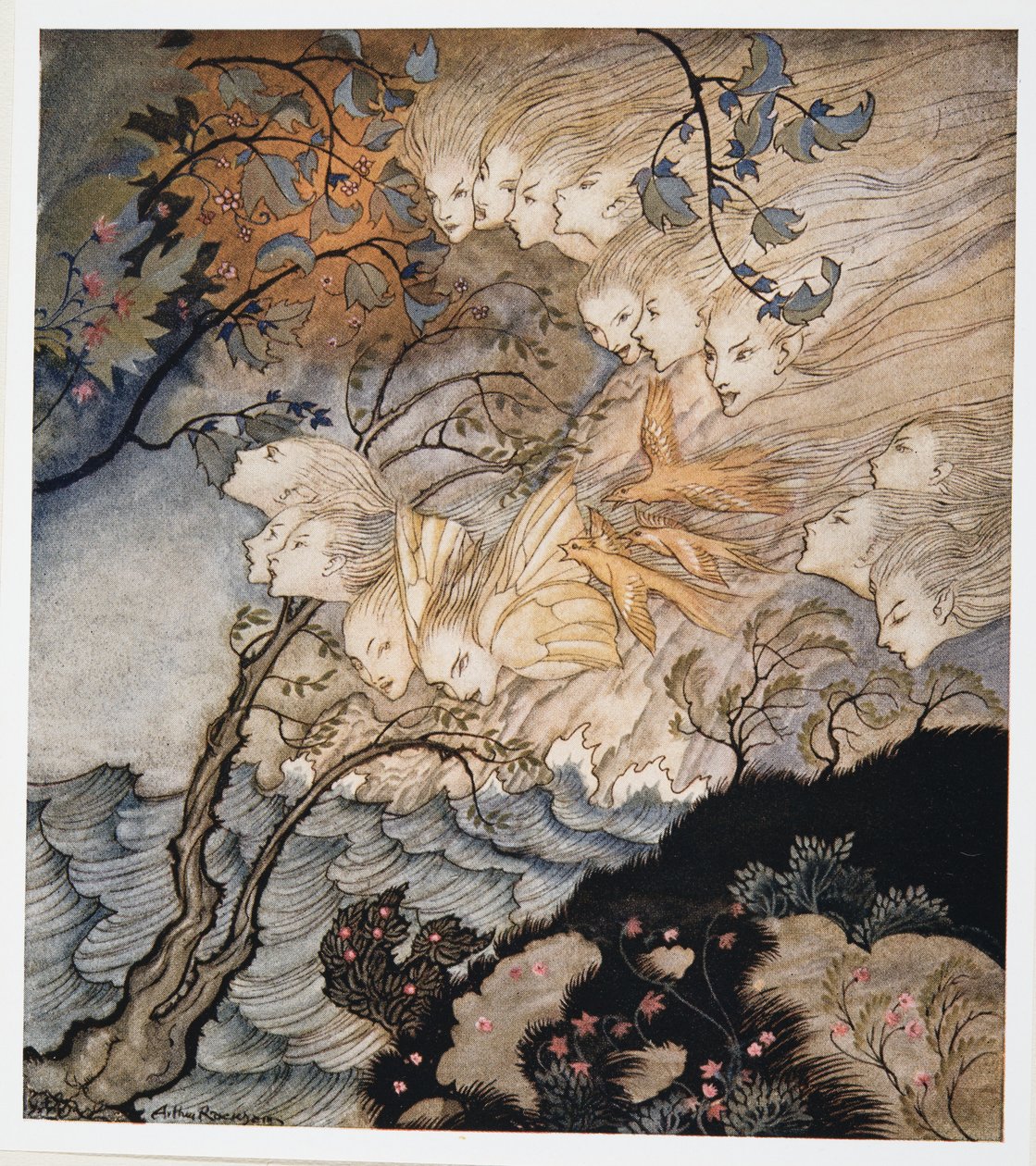 ？。有时候的声音，来自William Shakespeares The Tempest，pub的插图。 1926年 作者 亚瑟·拉克汉姆（Arthur Rackham）