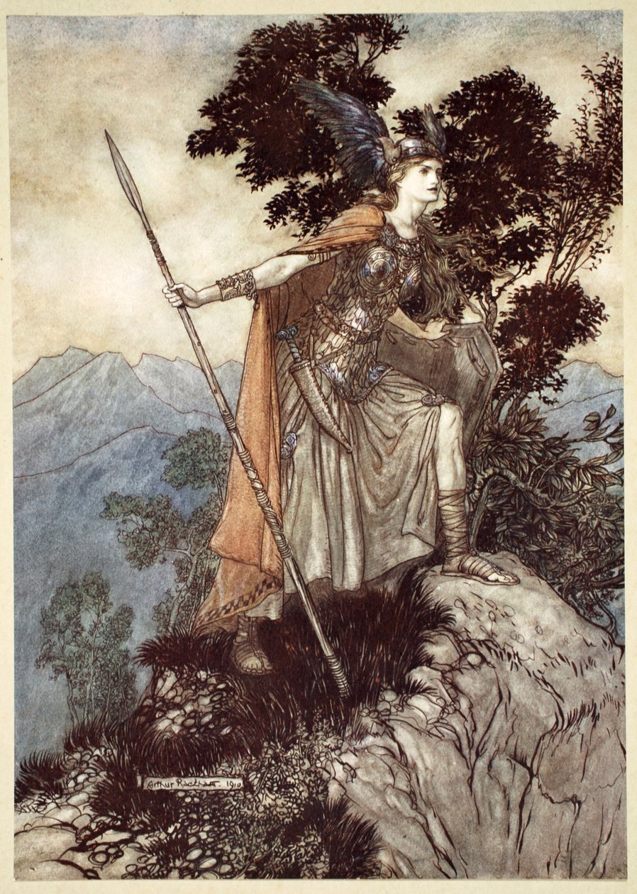 布伦希尔德》，1910年。   作者 亚瑟·拉克汉姆（Arthur Rackham）