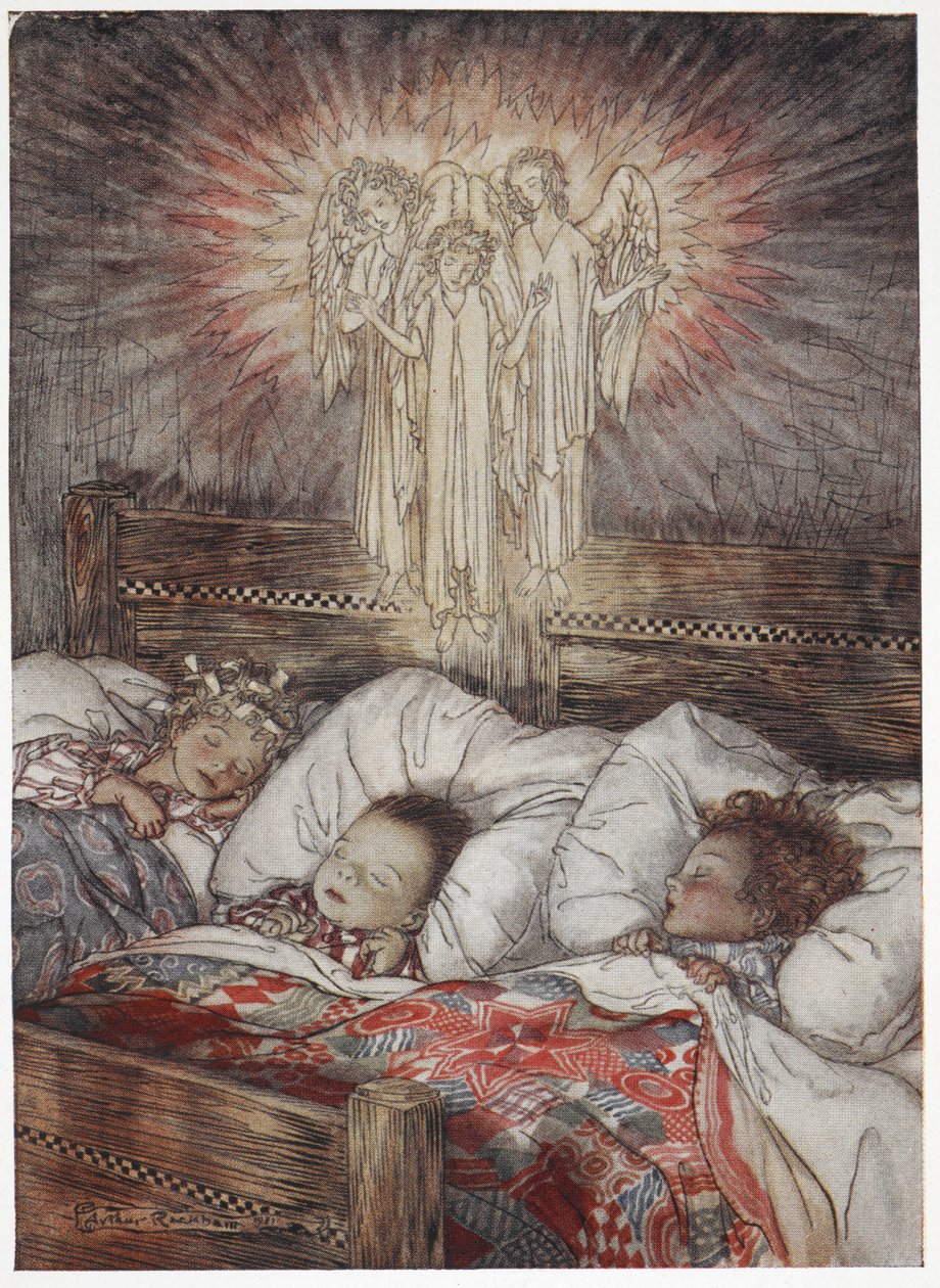 孩子们在睡觉和做梦 作者 亚瑟·拉克汉姆（Arthur Rackham）