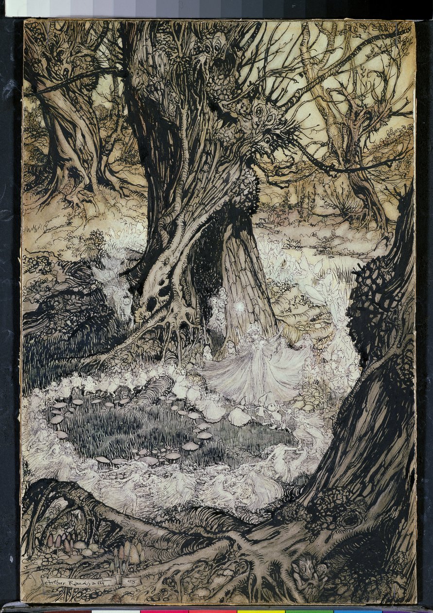 来吧，现在是Roundel，1908年 作者 亚瑟·拉克汉姆（Arthur Rackham）